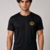 Black Crest Embroidered Premium Cotton T Shirt