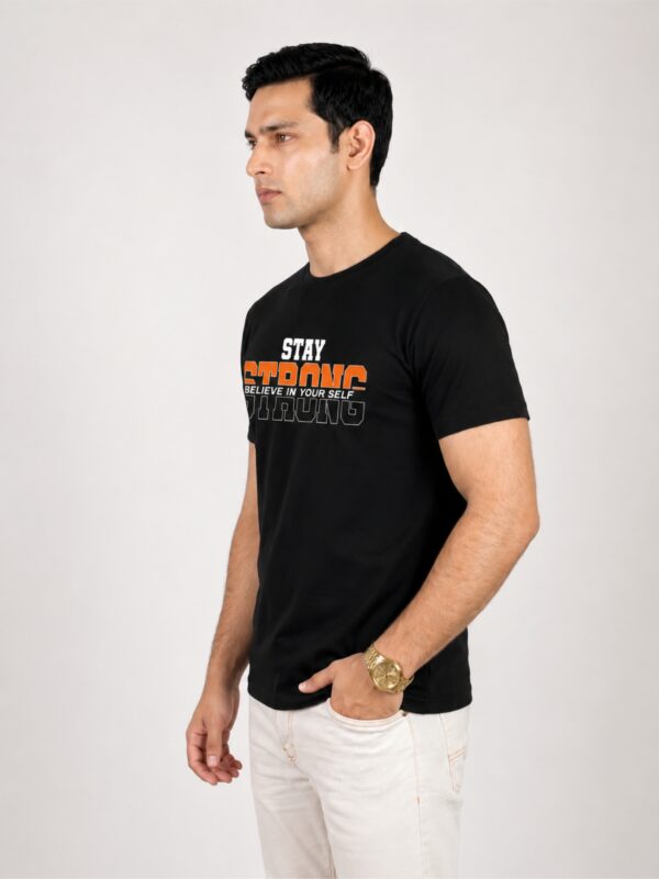 Black Stay Strong Premium Cotton T Shirt