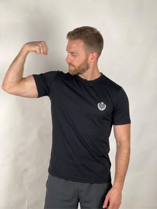1 Black Signature Crest Embroidery Premium Cotton T Shirt