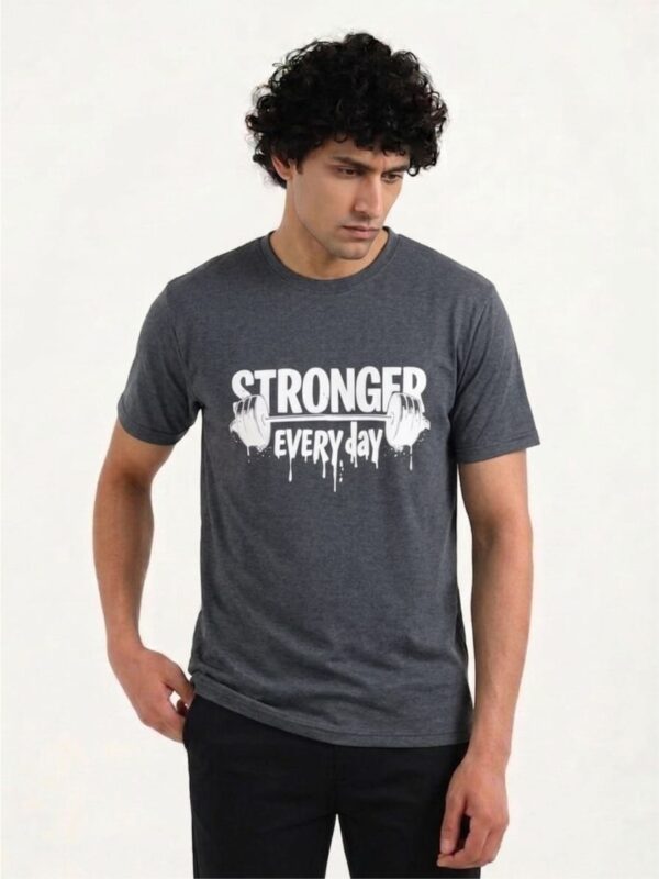 Grey Stronger Everyday Premium Cotton T Shirt