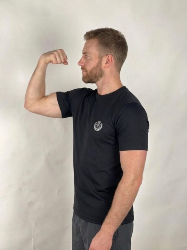 Black Signature Crest Embroidery Premium Cotton T Shirt