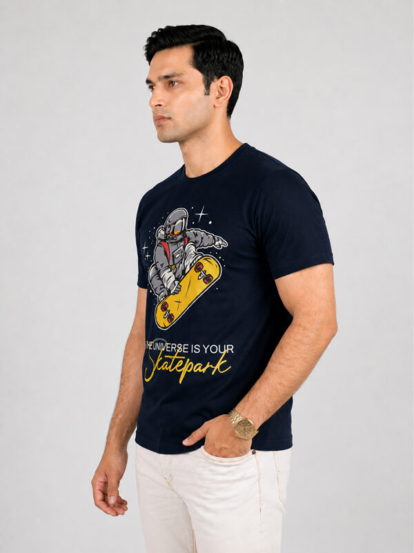 Astronaut Skatepark Graphic Premium Cotton T Shirt