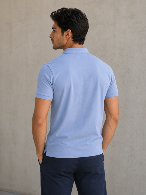 Rocksial Sky Blue Premium Cotton Polo Shirt