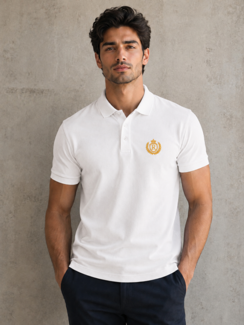 Rocksial Signature White Premium Polo Shirt
