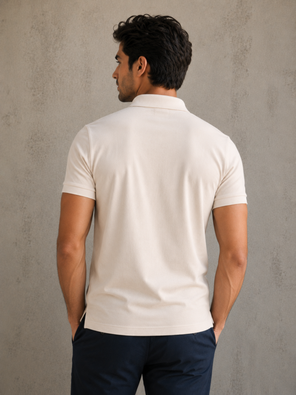 Rocksial Classic Off-White Embroidered Polo Shirt